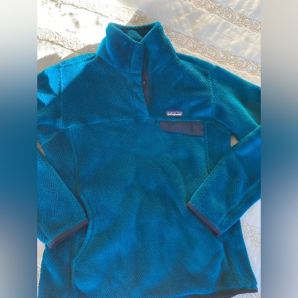 Peacock blue Patagonia re-tool pullover jacket size M EUC - Picture 7 of 9